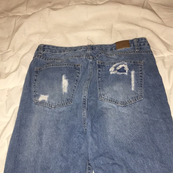 Blue Ripped Mom Jeans - Picture 4 of 4